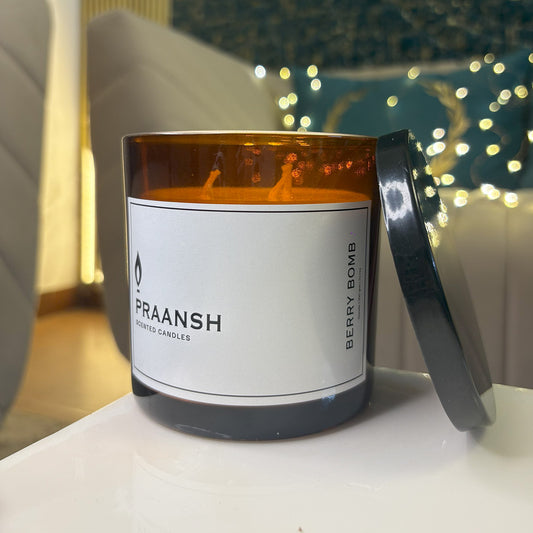 Berry Bomb - Amber Jar Candle with Candid Cranberry Fragrance