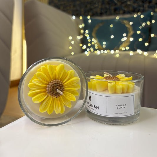 Vanilla Bloom - Bloom Jar Daisy Candle with Vanilla Fragrance