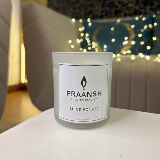 Spice Sonata - Frosted Jar Candle with Pumpkin Spice Fragrance