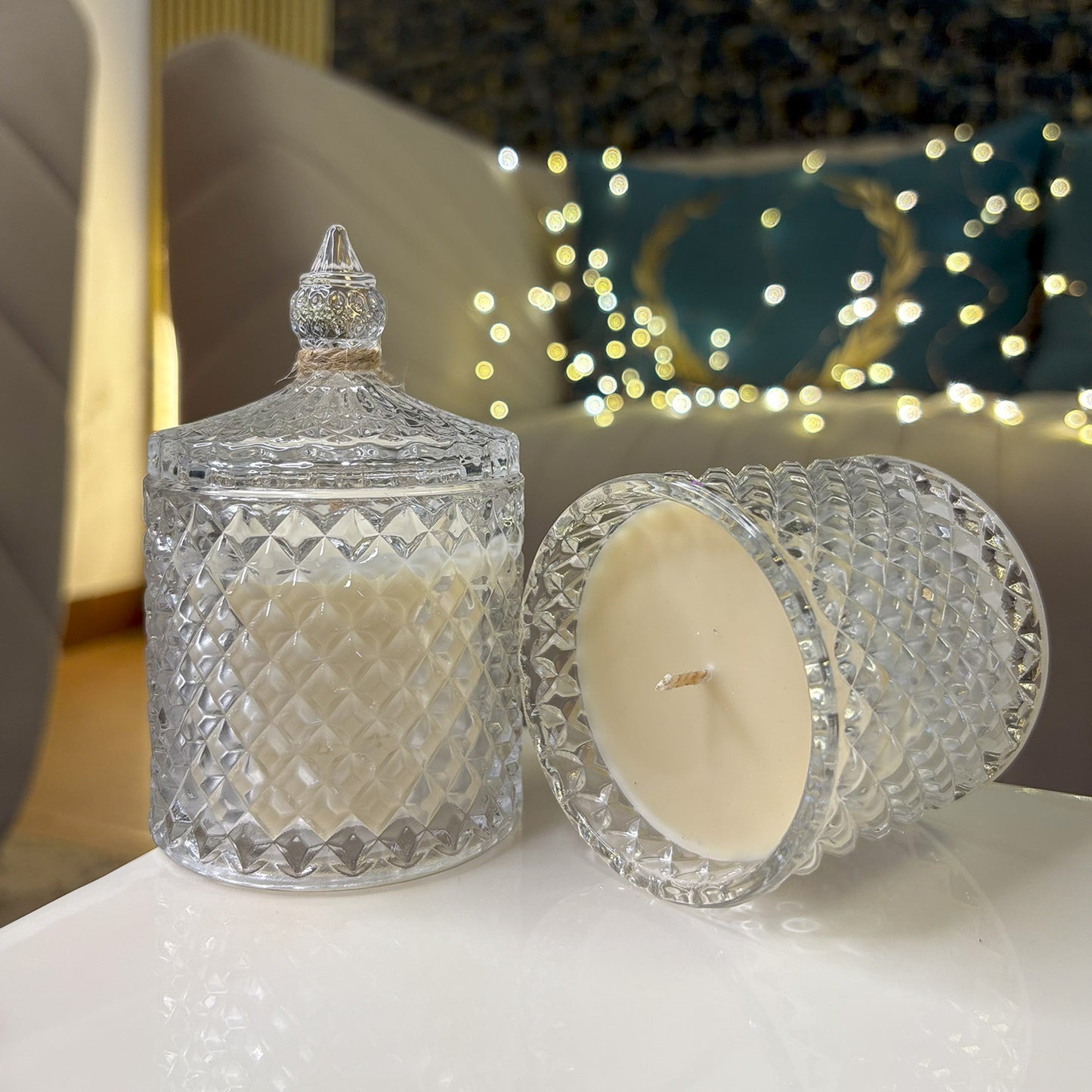 Mogra Magic - Crystal Jar Candle with Mogra Fragrance